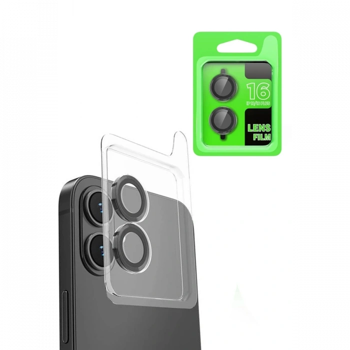 Mey İthalat®   iPhone 16 Raze Metal Kamera Lens - Siyah