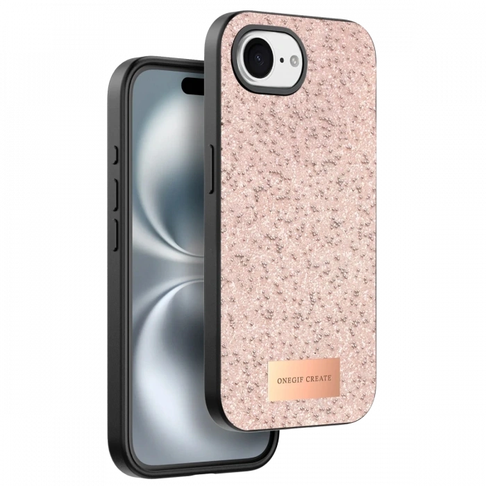 Mey İthalat®   iPhone 16E Bright Simli Kapak - Pembe