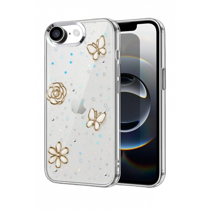 Mey İthalat®   iPhone 16E Fiyonk Desenli Kapak - Desen 10