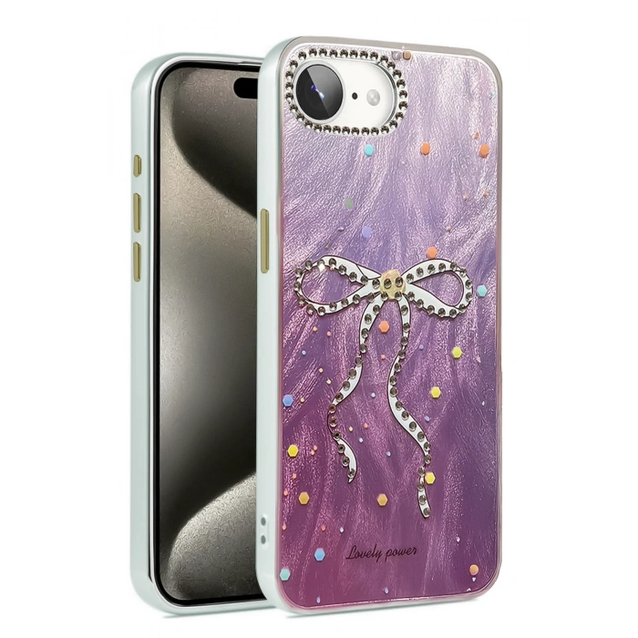 Mey İthalat®   iPhone 16E Kılıf Blade Aynalı Desenli Kapak - Desen 1