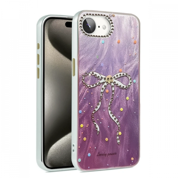 Mey İthalat®   iPhone 16E Kılıf Blade Aynalı Desenli Kapak - Desen 1