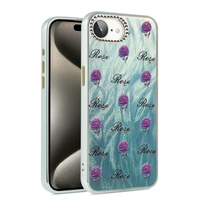 Mey İthalat®   iPhone 16E Kılıf Blade Aynalı Desenli Kapak - Desen 9