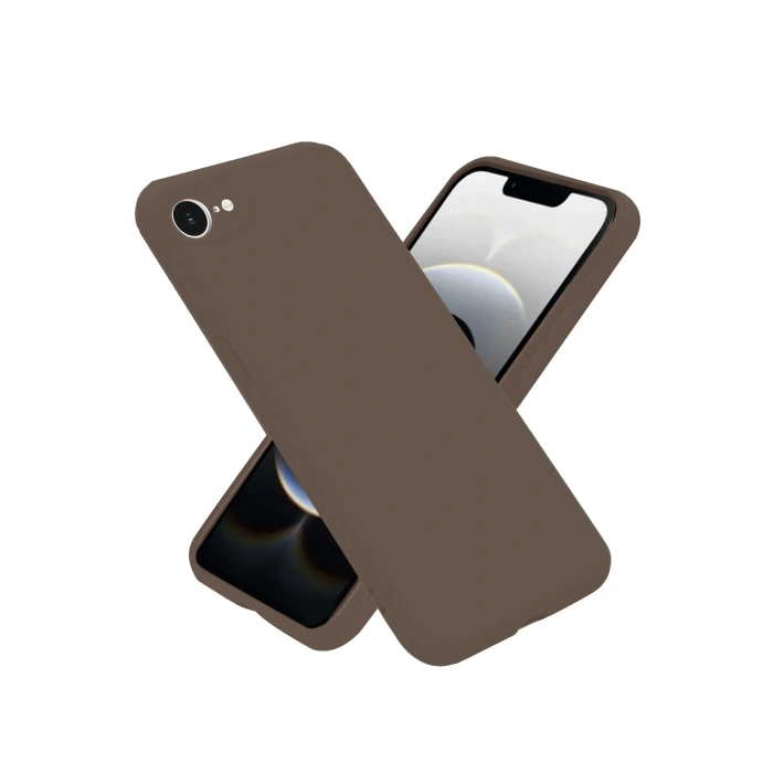 Mey İthalat®   iPhone 16E Kılıf First Silikon - Kahverengi