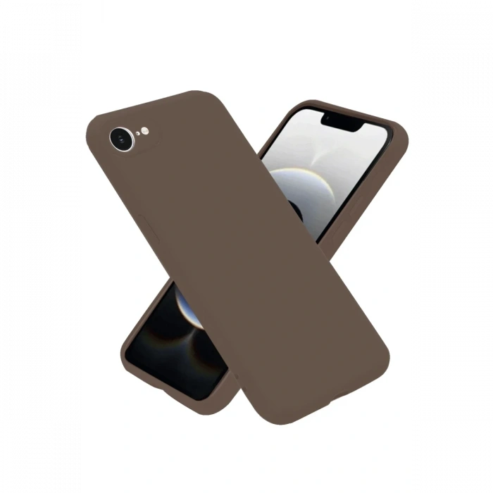Mey İthalat®   iPhone 16E Kılıf First Silikon - Kahverengi