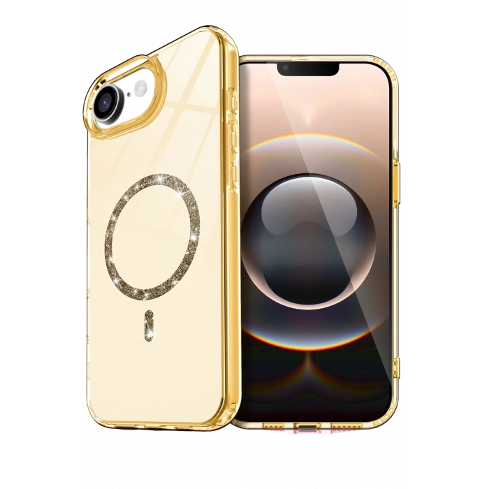 Mey İthalat®   iPhone 16E Live Diamond Magsafe Kapak - Sarı