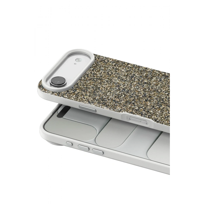 Mey İthalat®   iPhone 17 Air Bright Simli Kapak - Çöl Titanyum