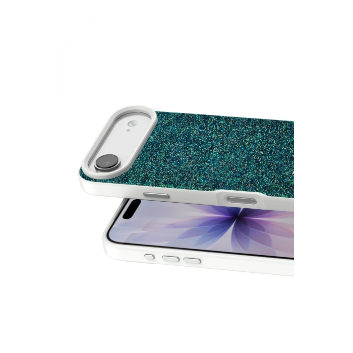 Mey İthalat®   iPhone 17 Air Bright Simli Kapak - Koyu Yeşil
