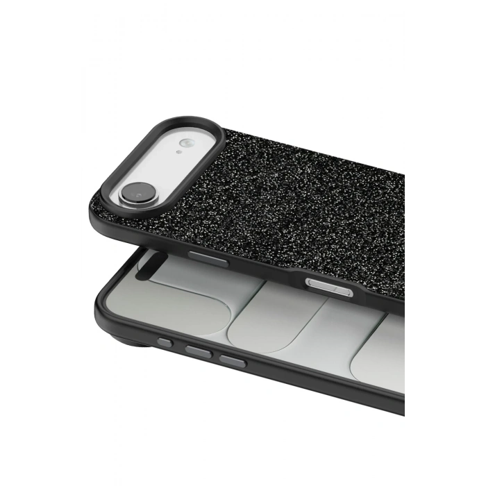 Mey İthalat®   iPhone 17 Air Bright Simli Kapak - Siyah