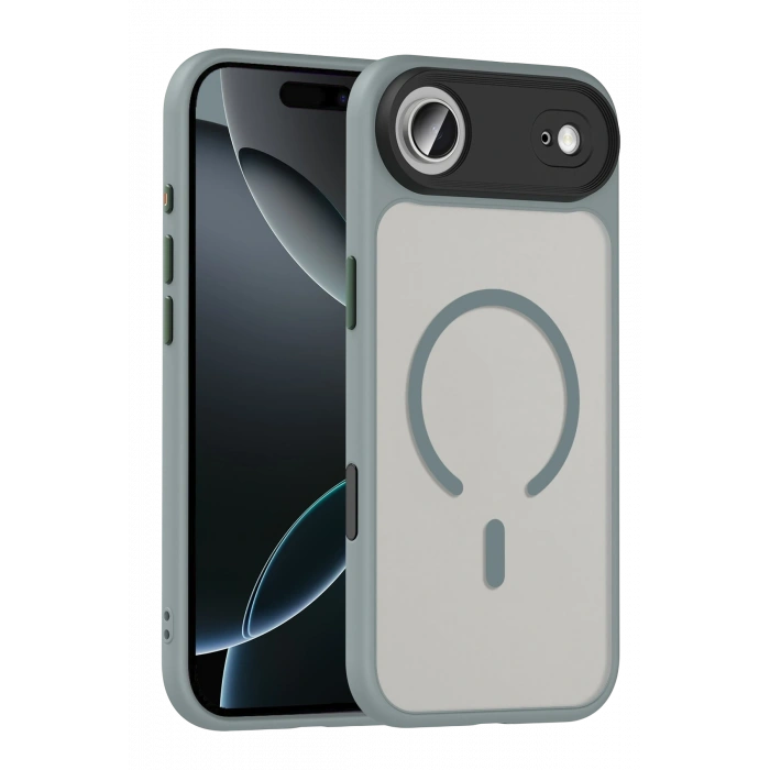 Mey İthalat®   iPhone 17 Air Megane Magsafe Kapak - Titan Gri