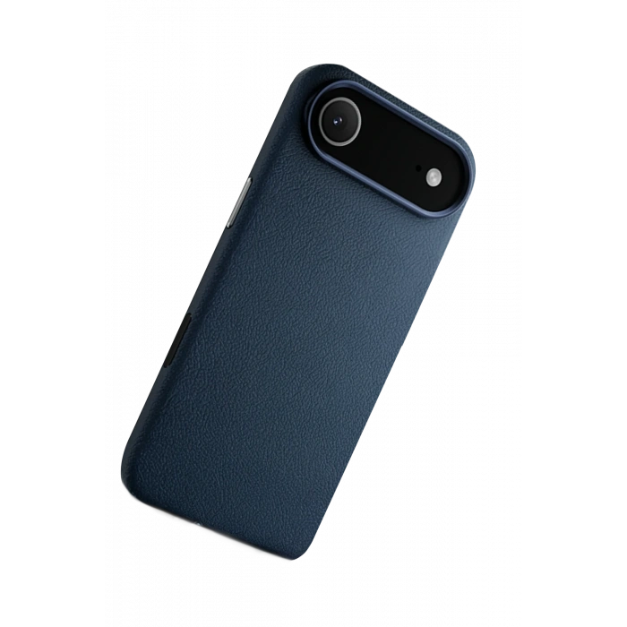 Mey İthalat®   iPhone 17 Air Wonder Deri Magsafe Kapak - Lacivert