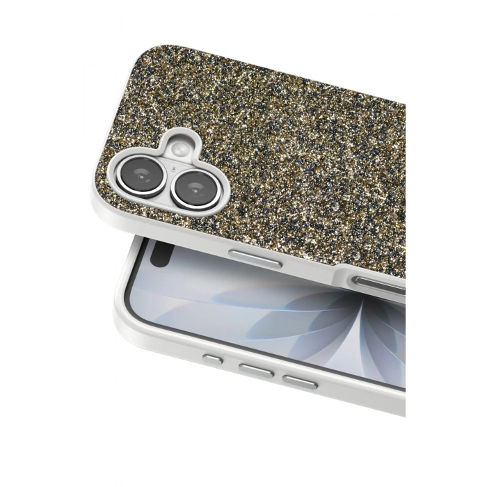 Mey İthalat®   iPhone 17 Bright Simli Kapak - Çöl Titanyum