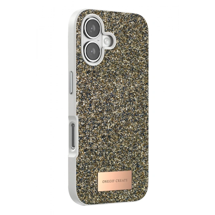 Mey İthalat®   iPhone 17 Bright Simli Kapak - Çöl Titanyum