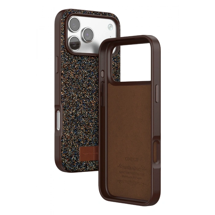 Mey İthalat®   iPhone 17 Pro Bright Simli Kapak - Gold