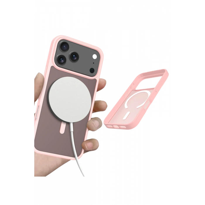 Mey İthalat®   iPhone 17 Pro Max Jota Magsafe Kapak - Pudra