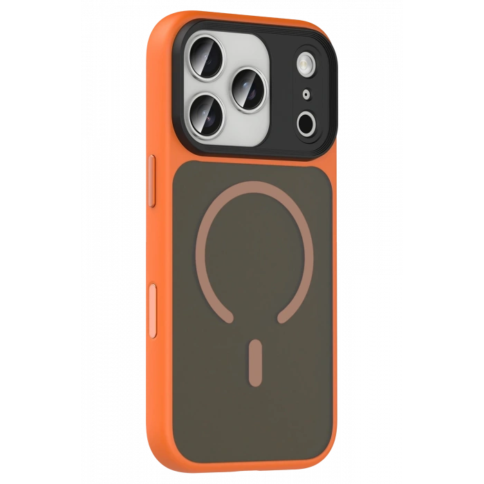 Mey İthalat®   iPhone 17 Pro Max Megane Magsafe Kapak - Turuncu