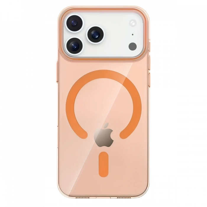 Mey İthalat®   iPhone 17 Pro Max PC Blank Magsafe Kapak - Turuncu