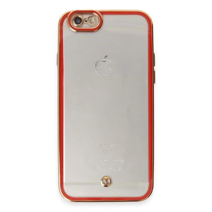 Mey İthalat®   iPhone 6 Kılıf Liva Lens Silikon - Kırmızı