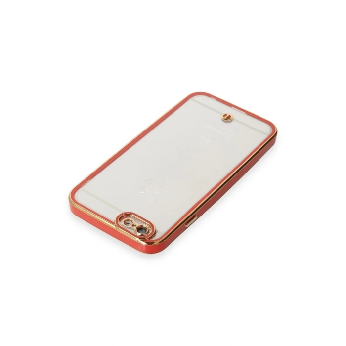 Mey İthalat®   iPhone 6 Kılıf Liva Lens Silikon - Kırmızı