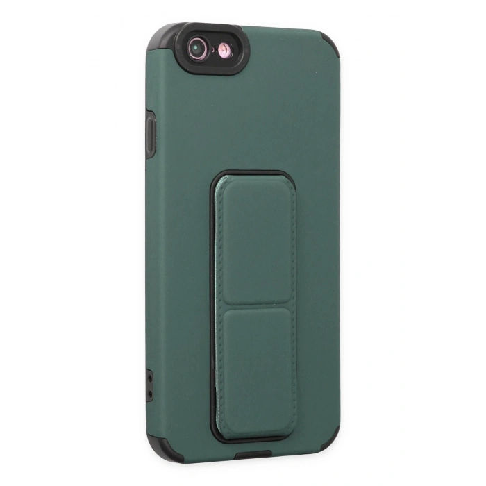 Mey İthalat®   iPhone 6 Kılıf Mega Standlı Silikon - Yeşil