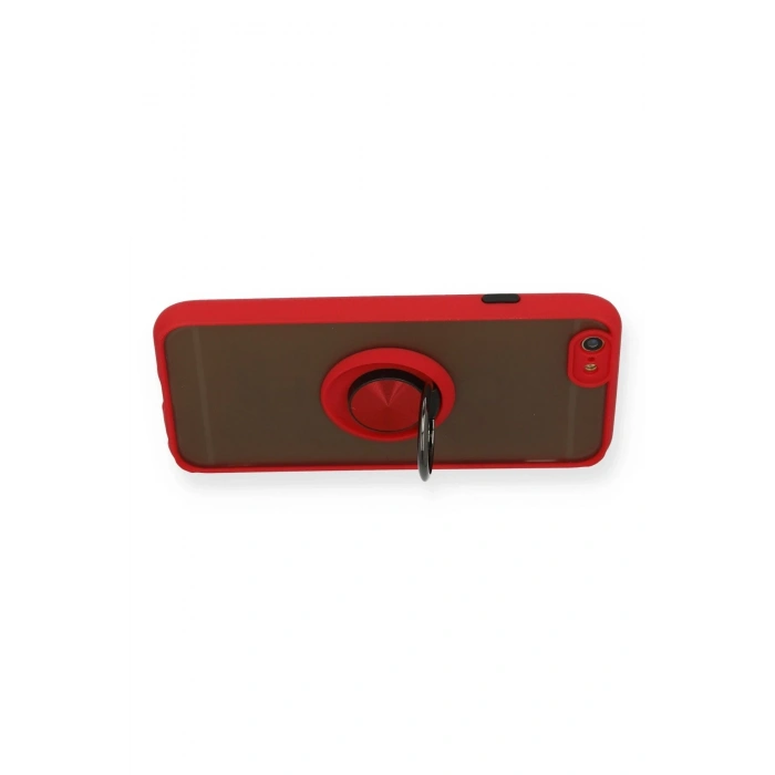 Mey İthalat®   iPhone 6 Kılıf Montreal Yüzüklü Silikon Kapak - Kırmızı