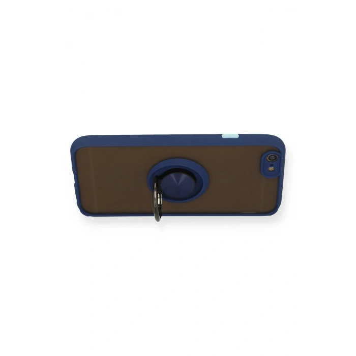 Mey İthalat®   iPhone 6 Kılıf Montreal Yüzüklü Silikon Kapak - Lacivert