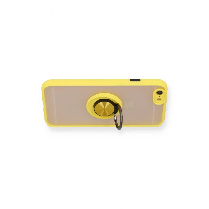 Mey İthalat®   iPhone 6 Kılıf Montreal Yüzüklü Silikon Kapak - Sarı