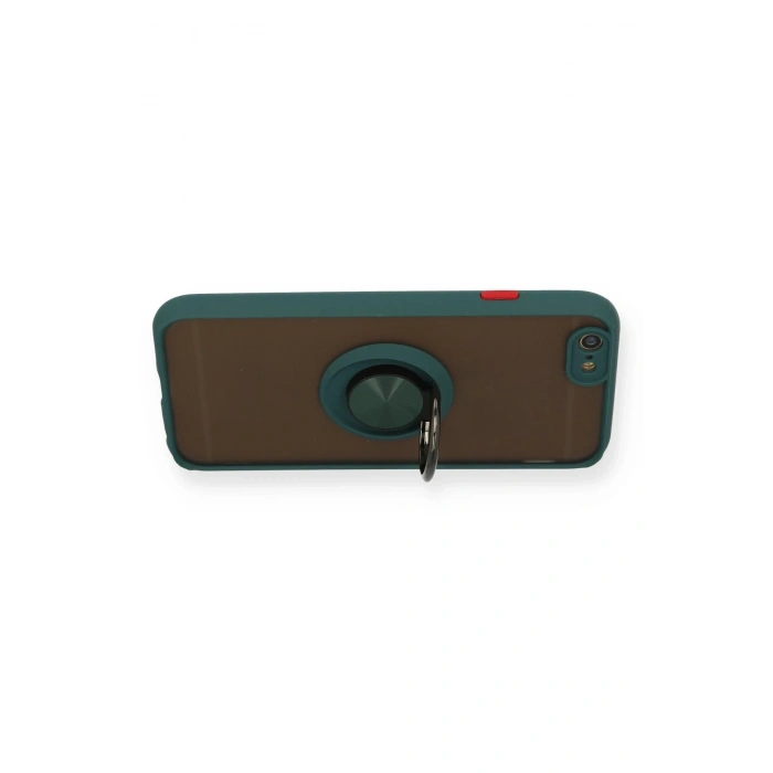 Mey İthalat®   iPhone 6 Kılıf Montreal Yüzüklü Silikon Kapak - Yeşil