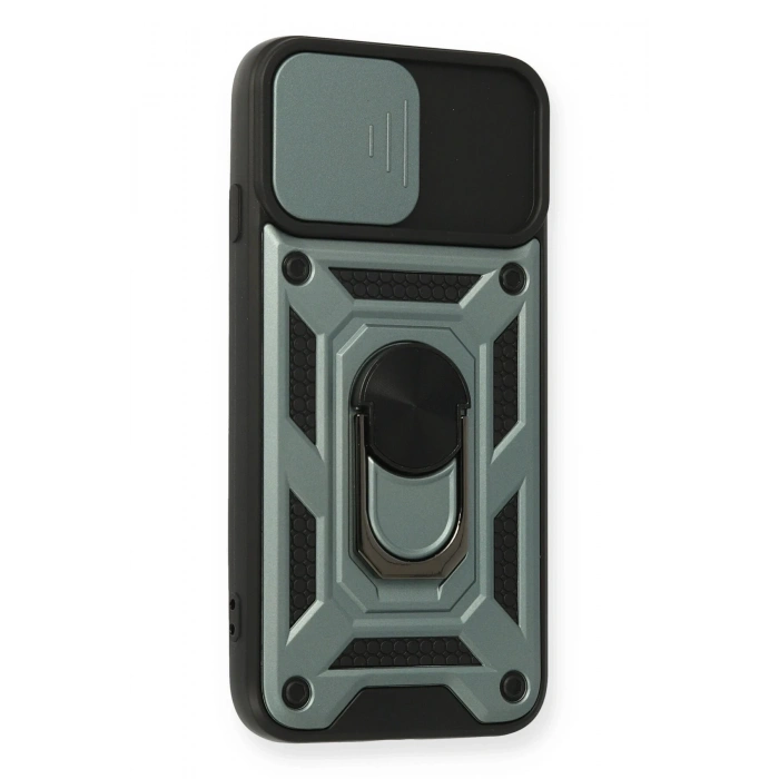 Mey İthalat®   iPhone 6 Kılıf Pars Lens Yüzüklü Silikon - Yeşil