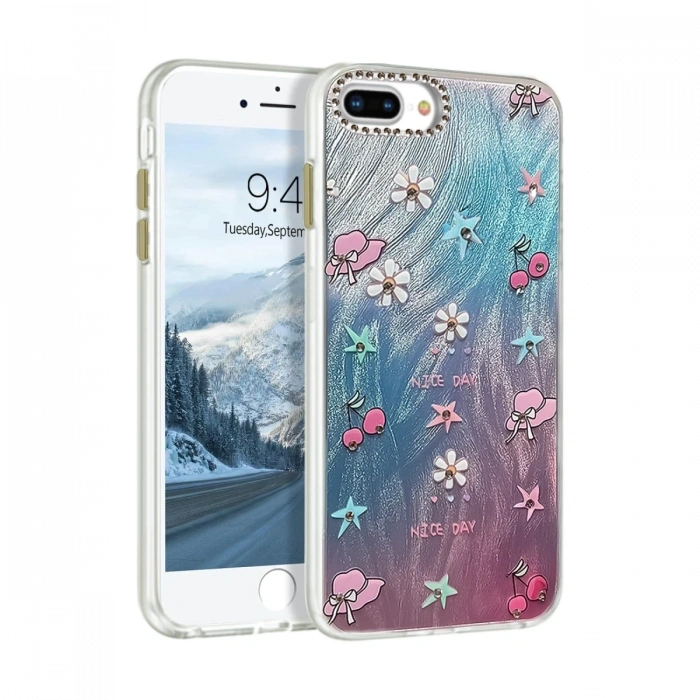 Mey İthalat®   iPhone 7 Plus Kılıf Blade Aynalı Desenli Kapak - Desen 4