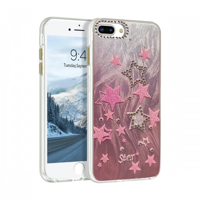 Mey İthalat®   iPhone 7 Plus Kılıf Blade Aynalı Desenli Kapak - Desen 7