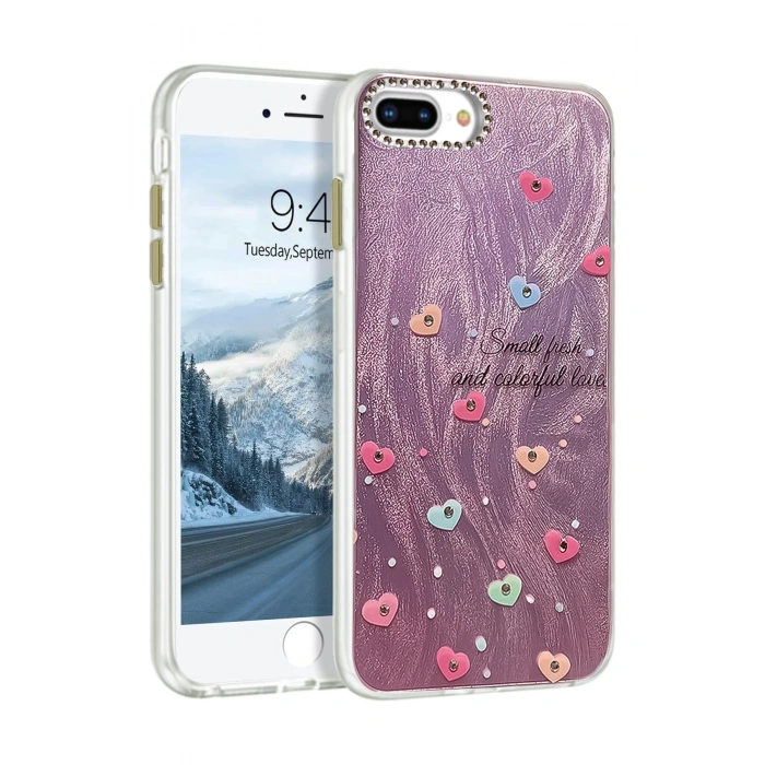 Mey İthalat®   iPhone 7 Plus Kılıf Blade Aynalı Desenli Kapak - Desen 8