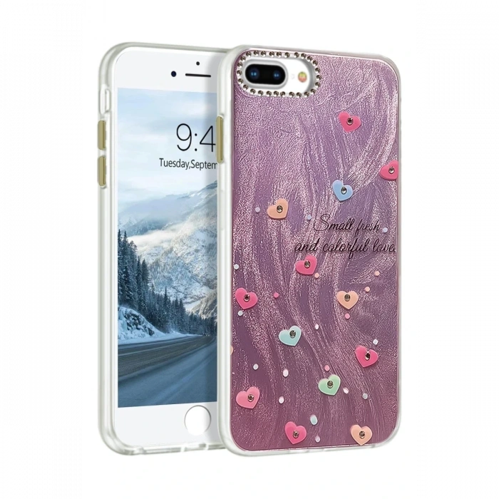 Mey İthalat®   iPhone 7 Plus Kılıf Blade Aynalı Desenli Kapak - Desen 8
