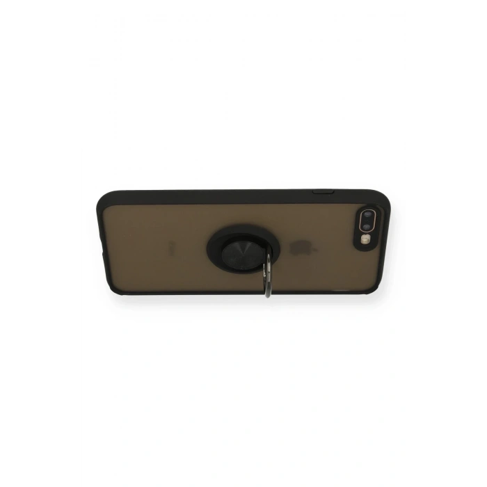 Mey İthalat®   iPhone 7 Plus Kılıf Montreal Yüzüklü Silikon Kapak - Siyah