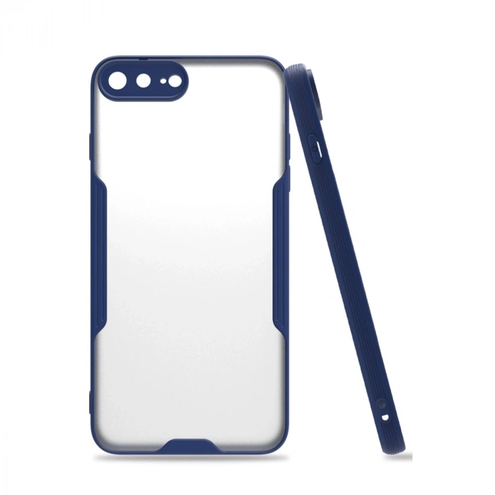 Mey İthalat®   iPhone 7 Plus Kılıf Platin Silikon - Lacivert