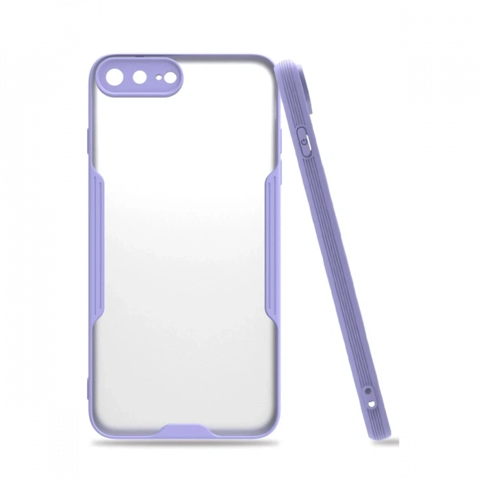 Mey İthalat®   iPhone 7 Plus Kılıf Platin Silikon - Lila