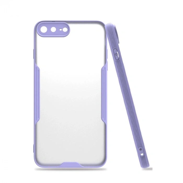 Mey İthalat®   iPhone 7 Plus Kılıf Platin Silikon - Lila