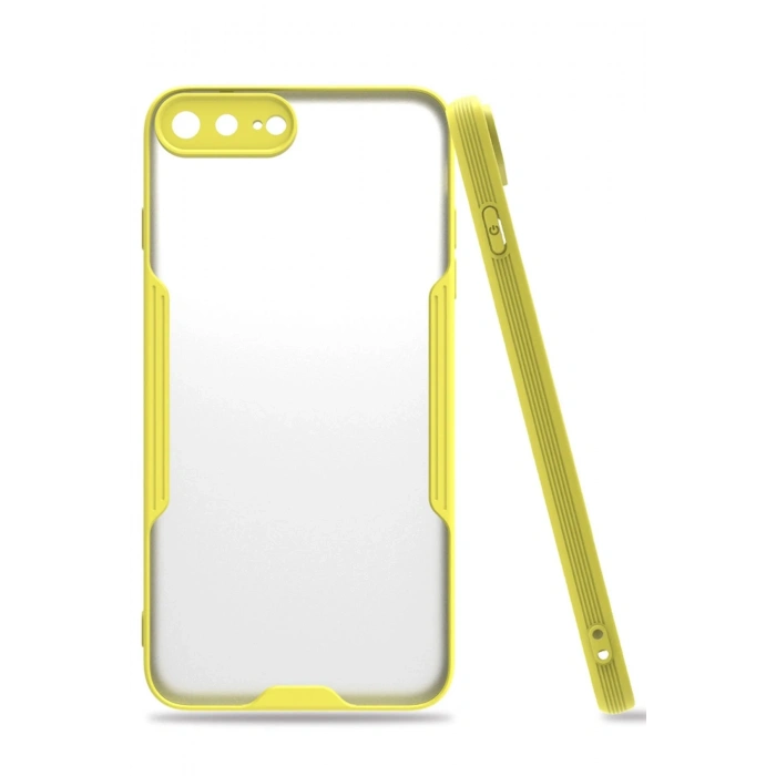 Mey İthalat®   iPhone 7 Plus Kılıf Platin Silikon - Sarı