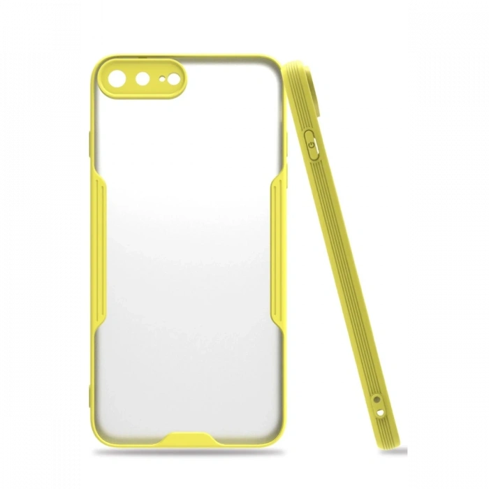 Mey İthalat®   iPhone 7 Plus Kılıf Platin Silikon - Sarı