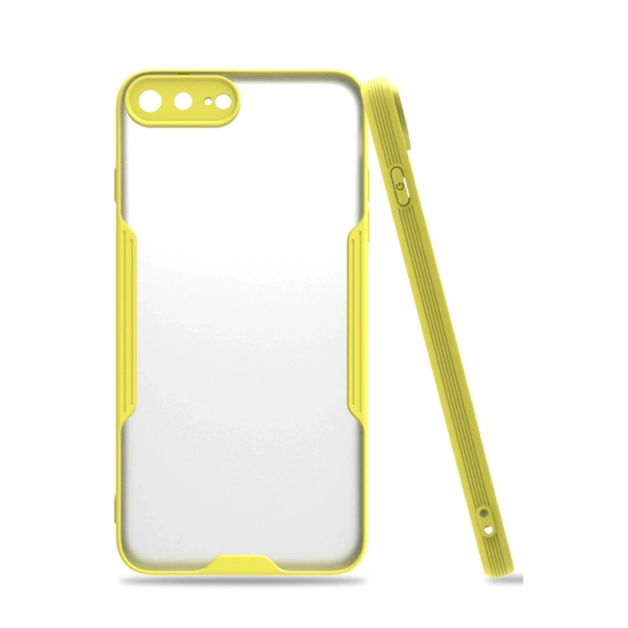 Mey İthalat®   iPhone 7 Plus Kılıf Platin Silikon - Sarı