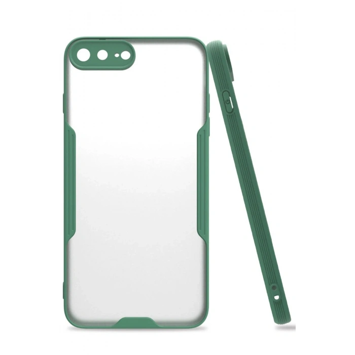 Mey İthalat®   iPhone 7 Plus Kılıf Platin Silikon - Yeşil