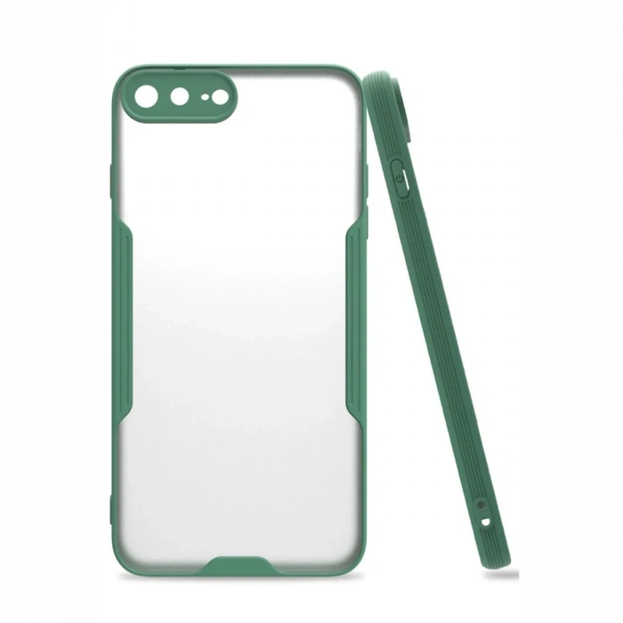Mey İthalat®   iPhone 7 Plus Kılıf Platin Silikon - Yeşil
