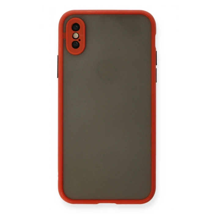 Mey İthalat®   iPhone X Kılıf Montreal Silikon Kapak - Kırmızı