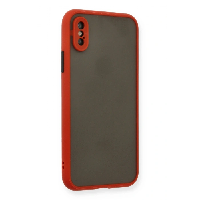 Mey İthalat®   iPhone X Kılıf Montreal Silikon Kapak - Kırmızı