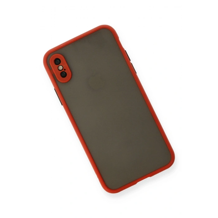 Mey İthalat®   iPhone X Kılıf Montreal Silikon Kapak - Kırmızı
