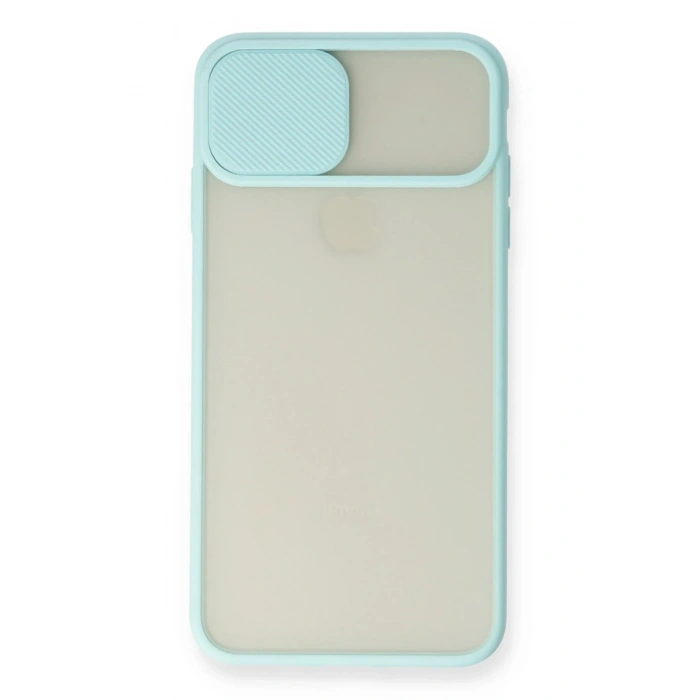 Mey İthalat®   iPhone X Kılıf Palm Buzlu Kamera Sürgülü Silikon - Turkuaz