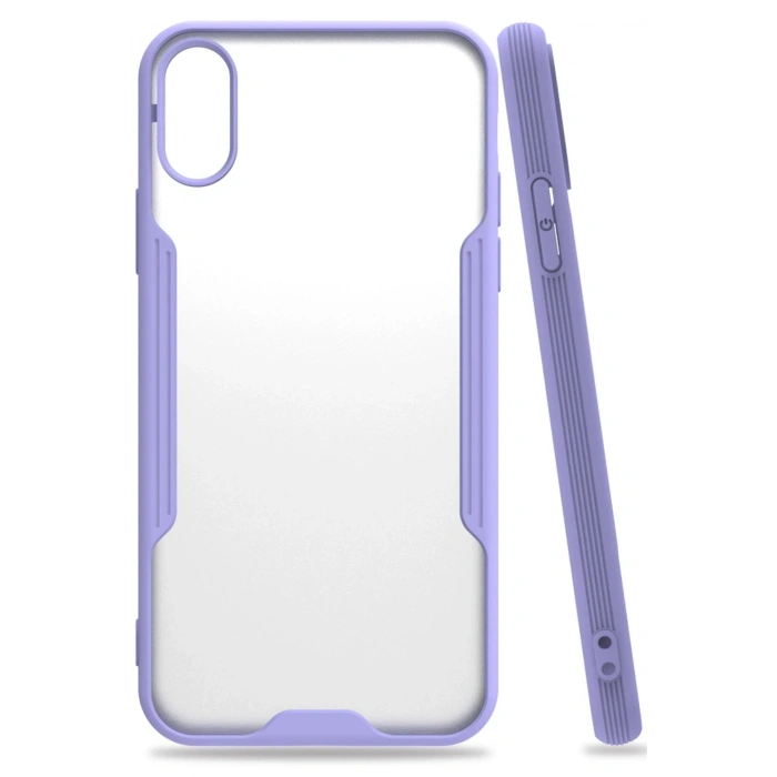 Mey İthalat®   iPhone X Kılıf Platin Silikon - Lila