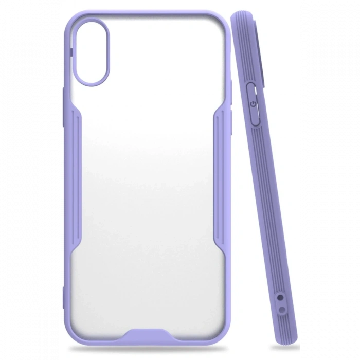 Mey İthalat®   iPhone X Kılıf Platin Silikon - Lila