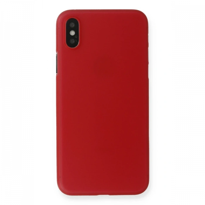 Mey İthalat®   iPhone X Kılıf PP Ultra İnce Kapak - Kırmızı