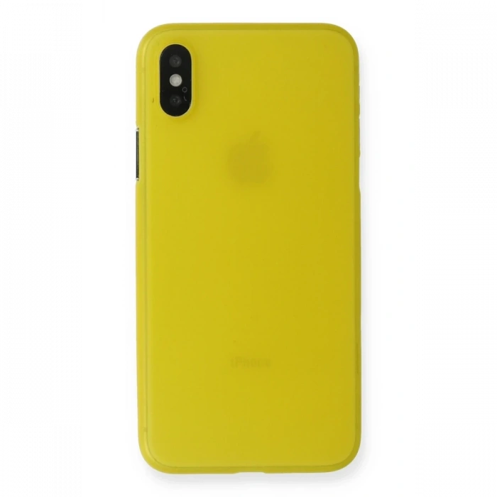 Mey İthalat®   iPhone X Kılıf PP Ultra İnce Kapak - Sarı