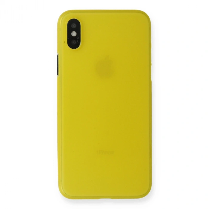 Mey İthalat®   iPhone X Kılıf PP Ultra İnce Kapak - Sarı